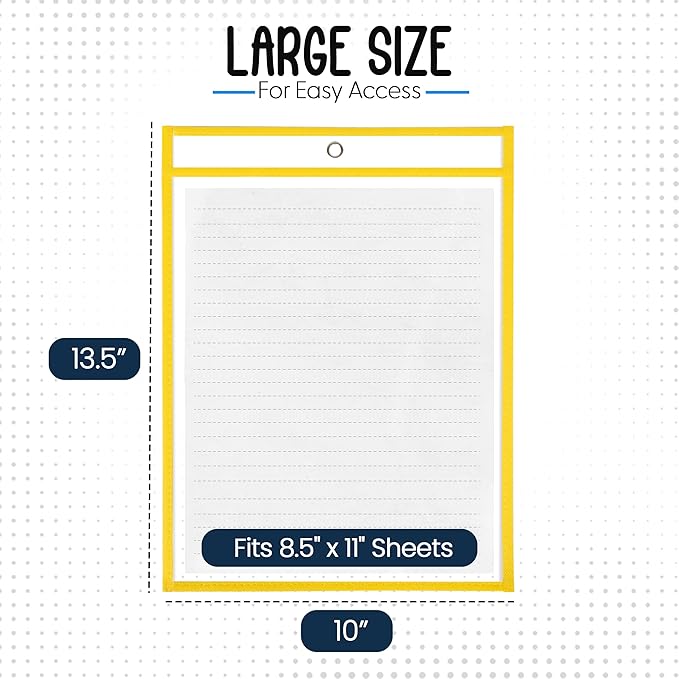 Essex Wares - 6 Pack, Dry Erase Pocket Document Protectors, Water-Resistant & - Image 2