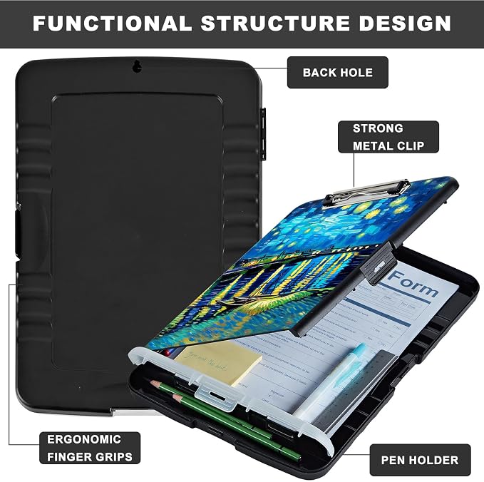 Clipboard with Storage, Heavy Duty Plastic Storage Clipboard with Low Profile - Image 6