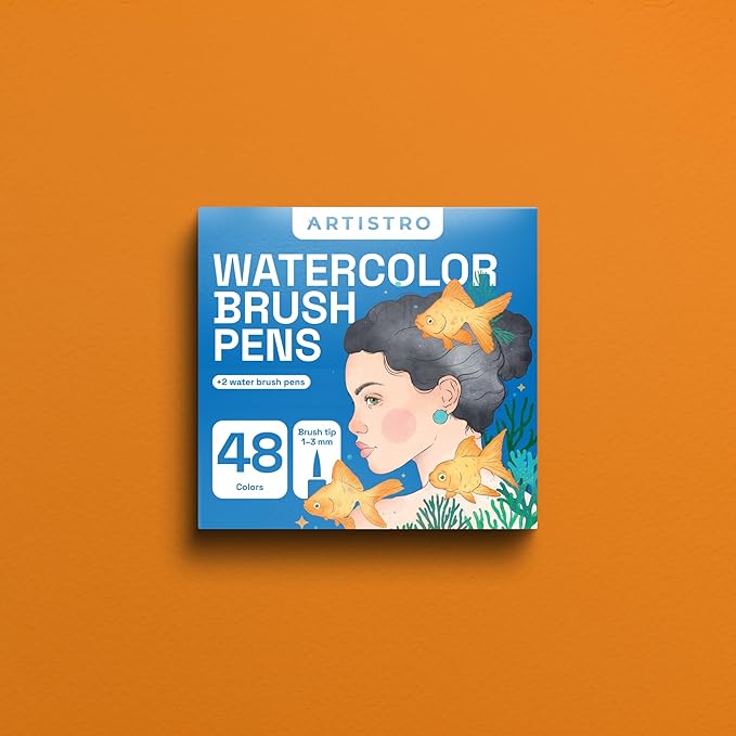 ARTISTRO 48 Watercolor Markers with Flexible Paint Brush Pens for Pros & Beginners - Consistent, Smooth, Bright, Washable, Non-Toxic, Ideal for Coloring, Calligraphy, & Manga-DeskLoop Office