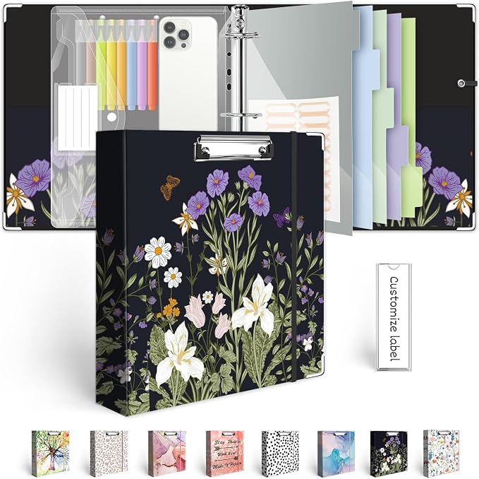 3 Ring Binder 2 Inch for 8.5"x11" Paper, Three Ring Binders by BVSSX