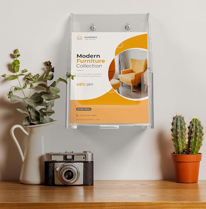 FUCDTEFC Acrylic Brochure Holder 8.5x11 & 4 x9 Inches, Literature Pamphlet - Image 7