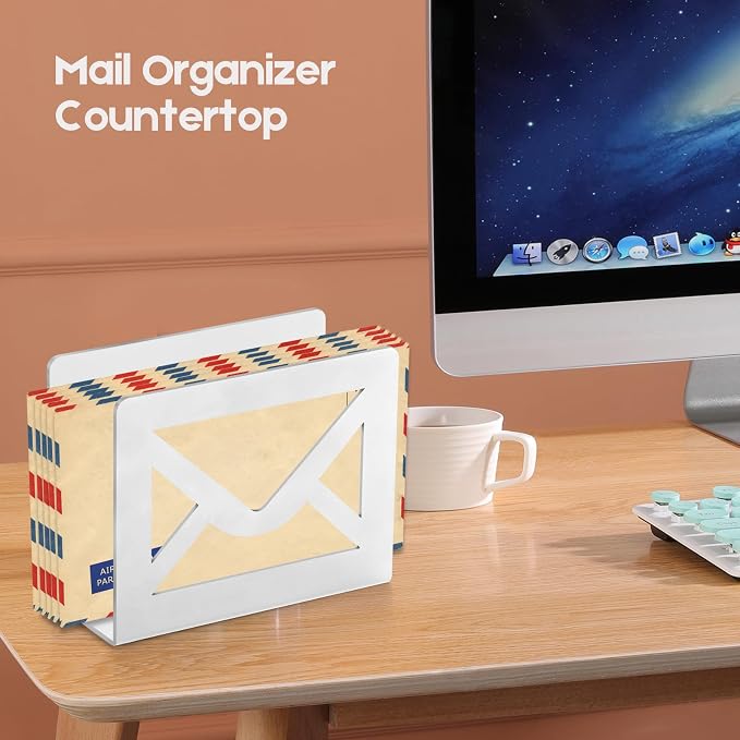 Desktop Metal Mail Holder, Modern Black Letter Organizer - Image 7
