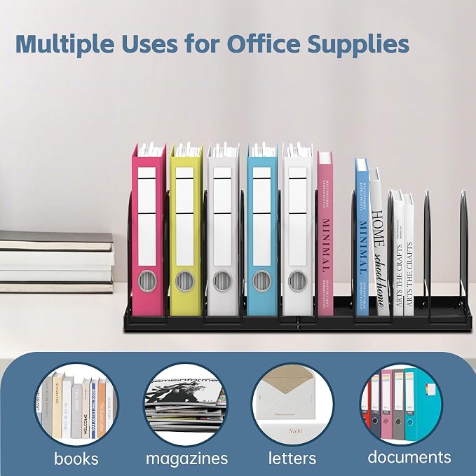 SUPEASY File Organizer for Desk, 9-Section Mesh Desk Organizer, Vertical File - Image 6