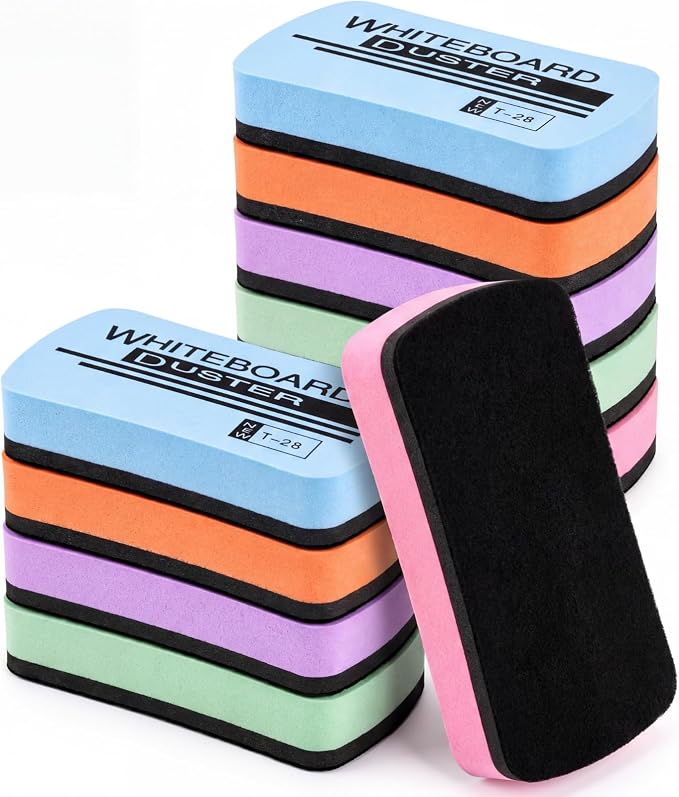 Outus 12 Pcs White Board Erasers Bulk Magnetic Dry Erase Erasers Assorted Color by Outus