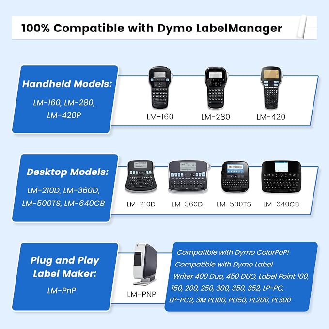 6X Replace for DYMO Label Maker Refills 1/2 in x 23Ft White 45013 | Durable - Image 3