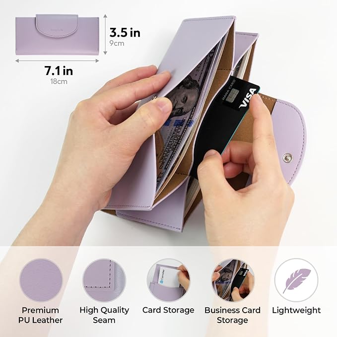 carrotez All-in-One Long Bifold 2-Tier PU Leather Wallet - Image 4