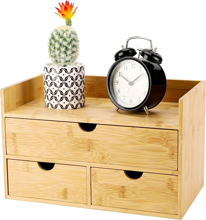 Charmewooden Bamboo Desk Organizer 3 Drawer by Charmewooden