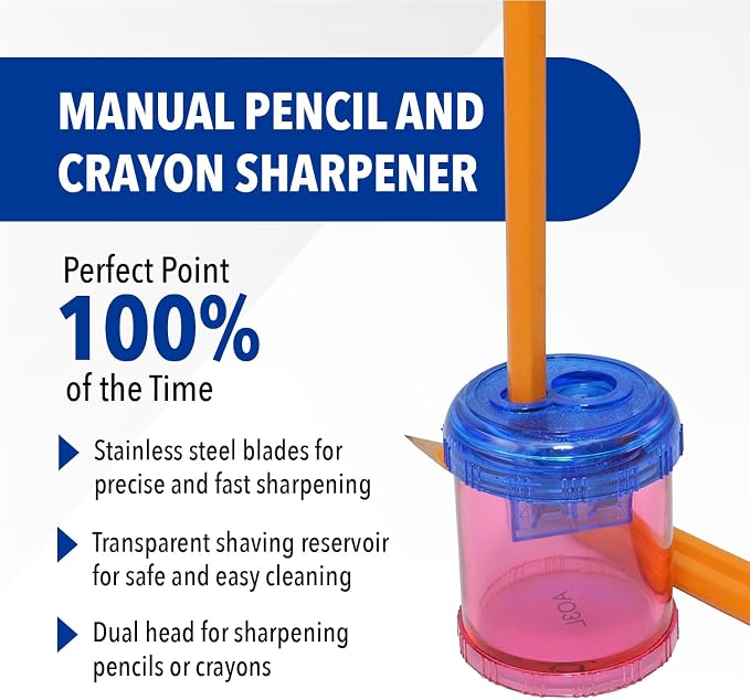 Westcott Plastic Manual Pencil and Crayon Sharpener - Image 2