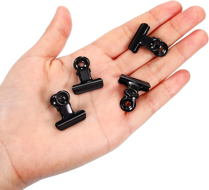 Boao 100 Pieces Metal Clips 0.87 Inch Black Mini Hinge Clips Small Binder Paper - Image 7