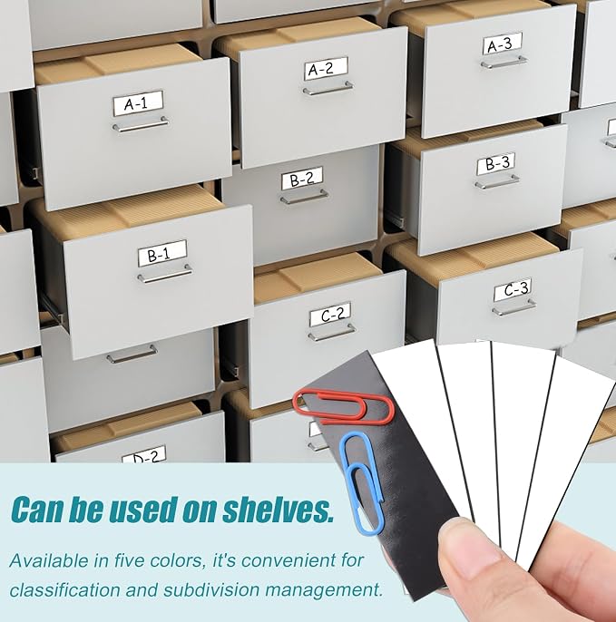 50 Pack Dry Erase Magnetic Labels White Reusable Write On Magnets Sticker - Image 3