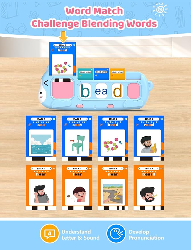 QuTZ Phonics Learning Toy for Preschool Kids – Talking Flash Cards - Image 4