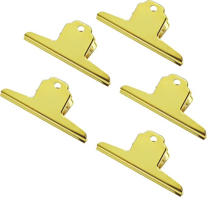 6.3 Inch Large Clips, 5 Pack Stainless Steel File Money Binder Clips, Metal by HomeImpel