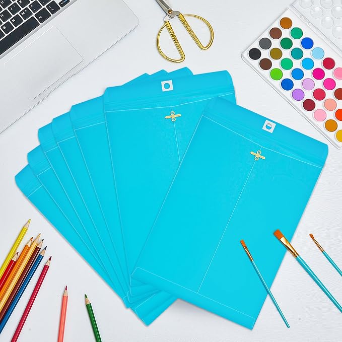Geyee 200 Pcs Clasp Manilla Envelopes Gummed Colored Envelopes - Image 4