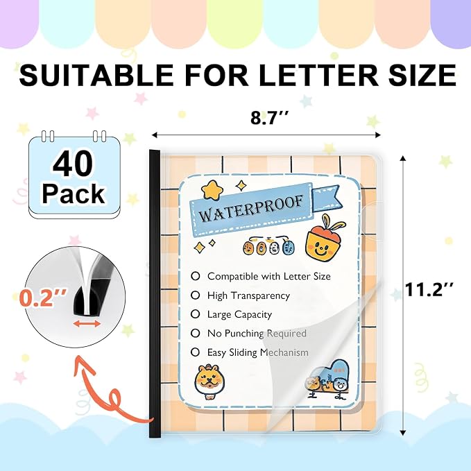 TOTiyea 40 Pack Clear Report Covers - Image 2