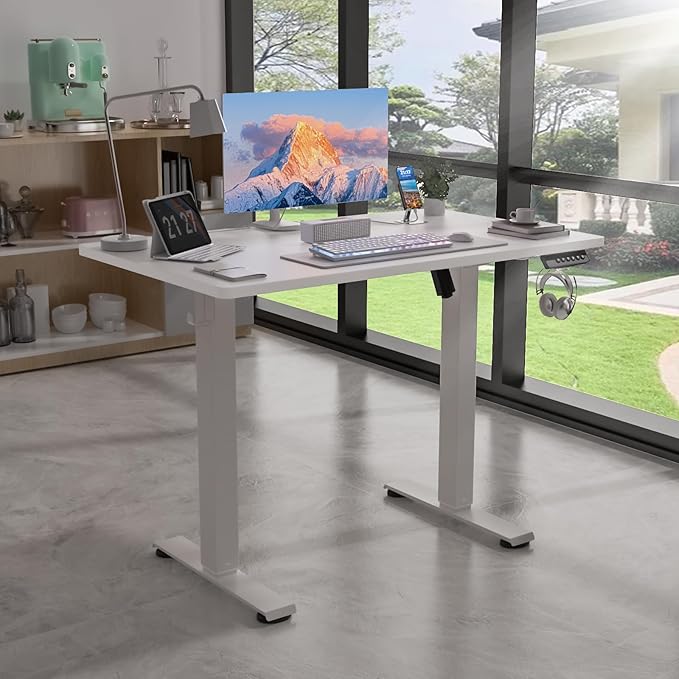 40 * 24 Electric Standing Desk, Adjustable Height Sit Stand Up Desk, Motorized Home Office Computer Gaming Workstation Desk-DeskLoop Office