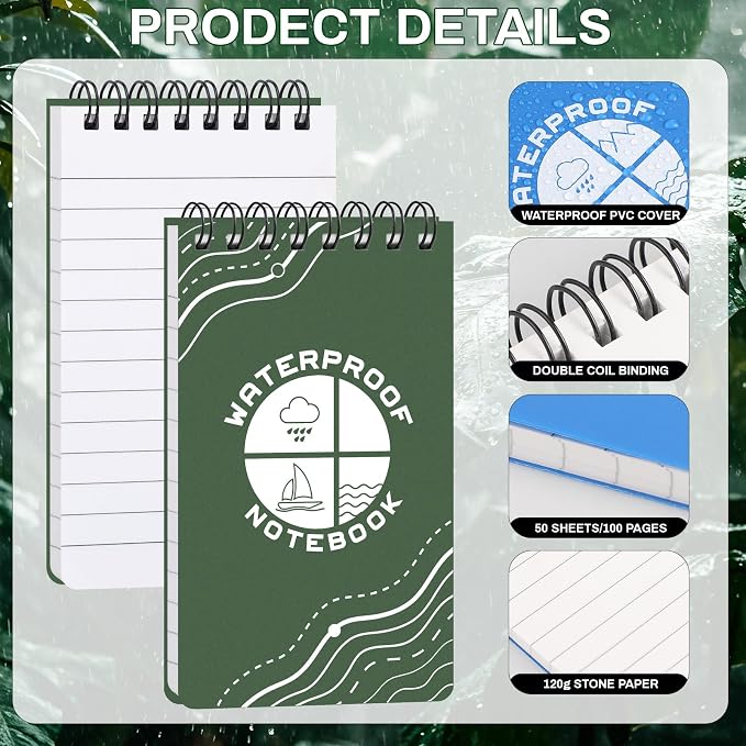 Thboxes 10 Pack Waterproof Pocket Notebook - Image 3