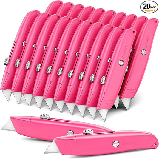 DIYSELF Utility Knife, 20 Pack Heavy Duty Box Cutter Retractable, Box Cutter by DIYSELF