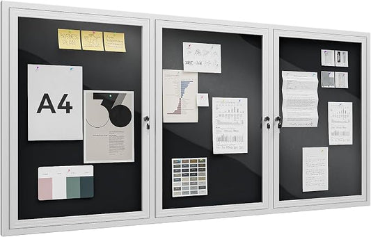 72"x36" Lockable Enclosed Bulletin Board, Outdoor Flet Weather-Resistant by Unknown