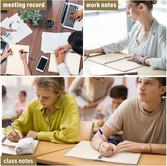 Fuutreo 12 Pcs Spiral Notebook for Work A5 8.3 x 5.7 Inch College Ruled Spiral - Image 6