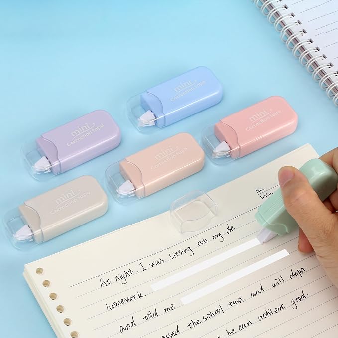 White Correction Tape, 6 Pack, 13.13 Feet Mini Correction Tape, Writing - Image 4