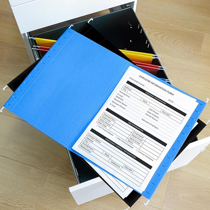 pmybupo Hanging File Folders, 25 Pack Letter Size Black Hanging File Folders - Image 4