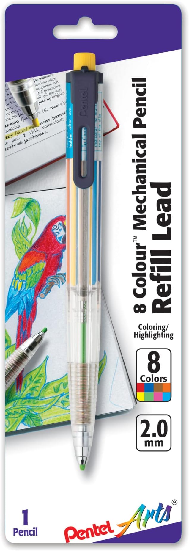 Pentel Arts 8 Colour Automatic Pencil, 1 Pack by PentelofAmerica