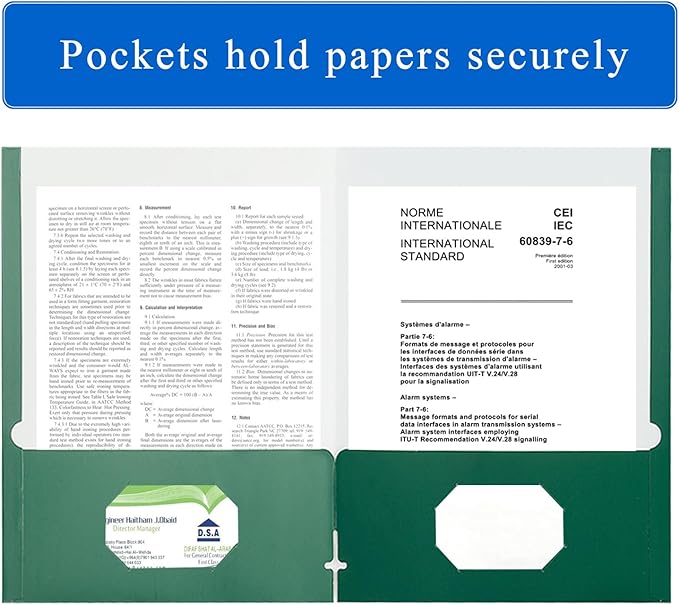 Zzrywuty File folders with Pockets, 50 Pack Paper Folders with Card Slot - Image 3