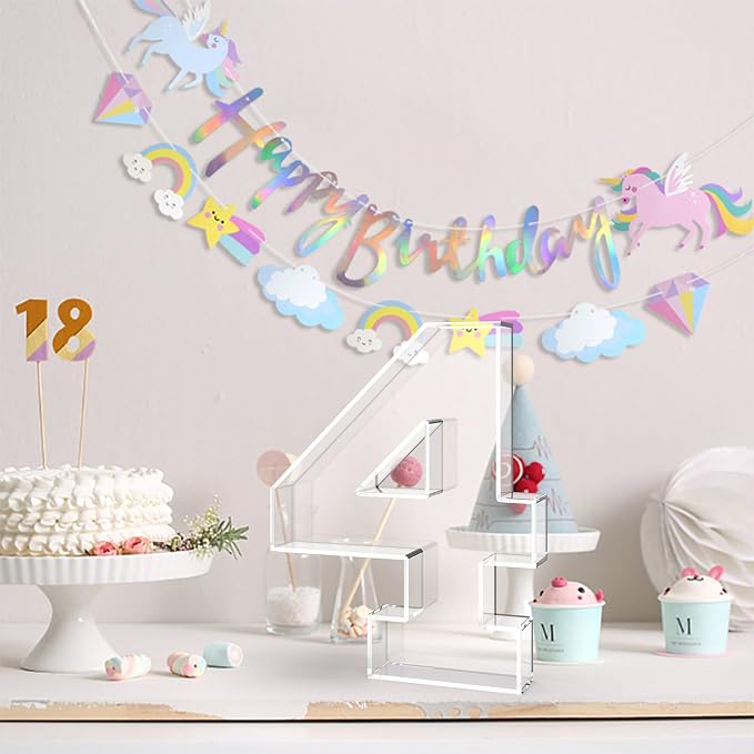 11" Acrylic Number Charcuterie Tray, Fillable Number Charcuterie Box - Image 4