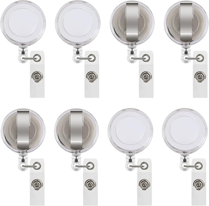 JANYUN 50 Pcs Retractable Badge Reel Clips Holder by JANYUN