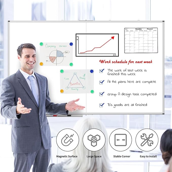 Large Whiteboard, 60 X 36 Inches Big Whiteboard - Image 3