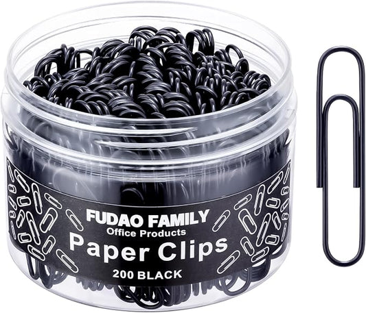 Large Paper Clips, 2 Inch Black Paper Clip by FUDAOFAMILY
