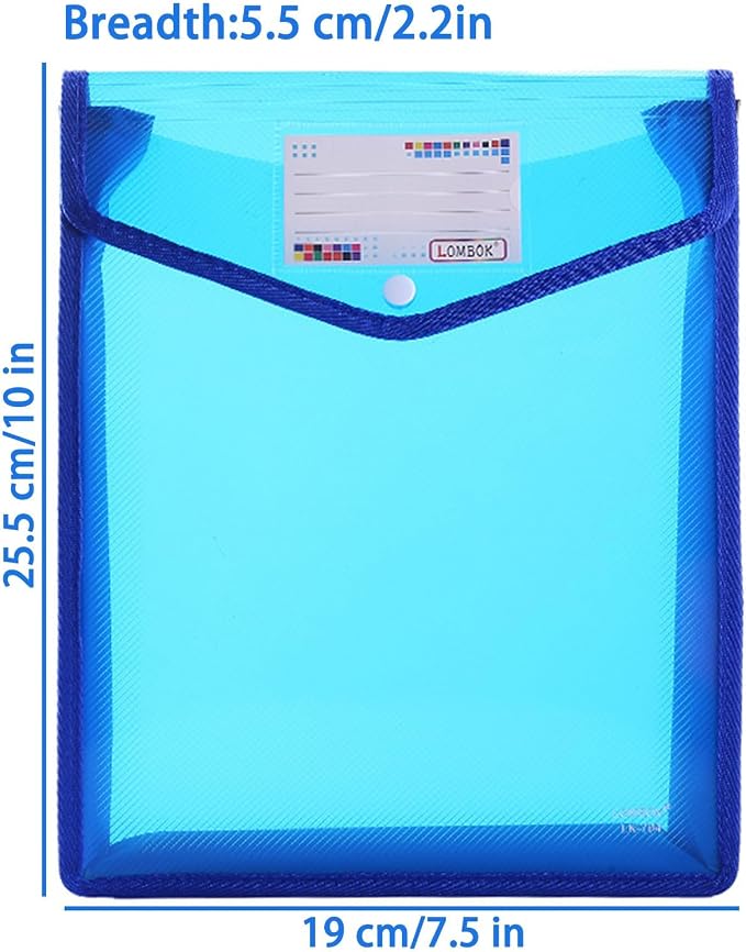 5 PCS Plastic File Folders, A4 Document Folder Pockets Envelopes, Waterproof - Image 3