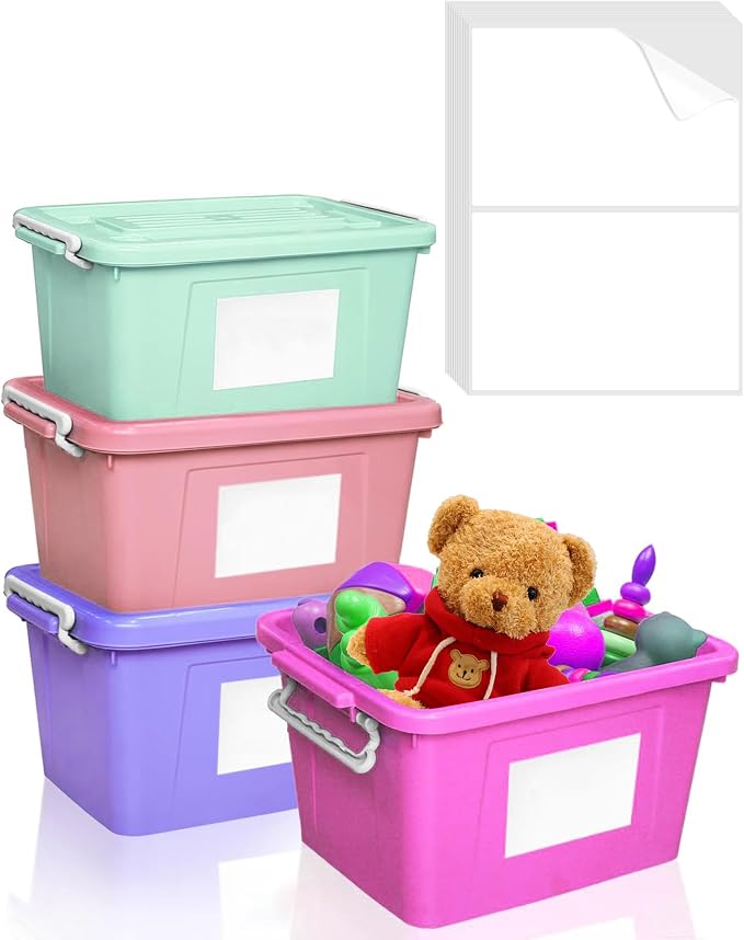60PCS Labels for Storage Bins, 6 X 4 Inch Removable Labels for Storage Bins by Unknown