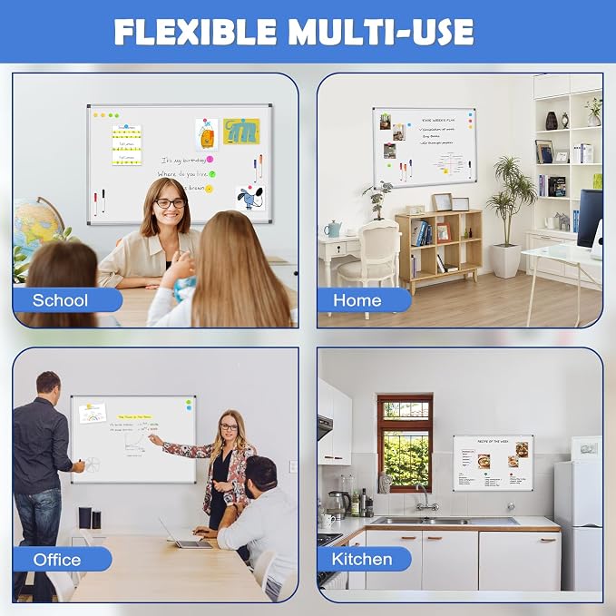 WALGLASS 2 Pack White Board, Hanging Mounted Whiteboard, Horizontal or Vertical - Image 4