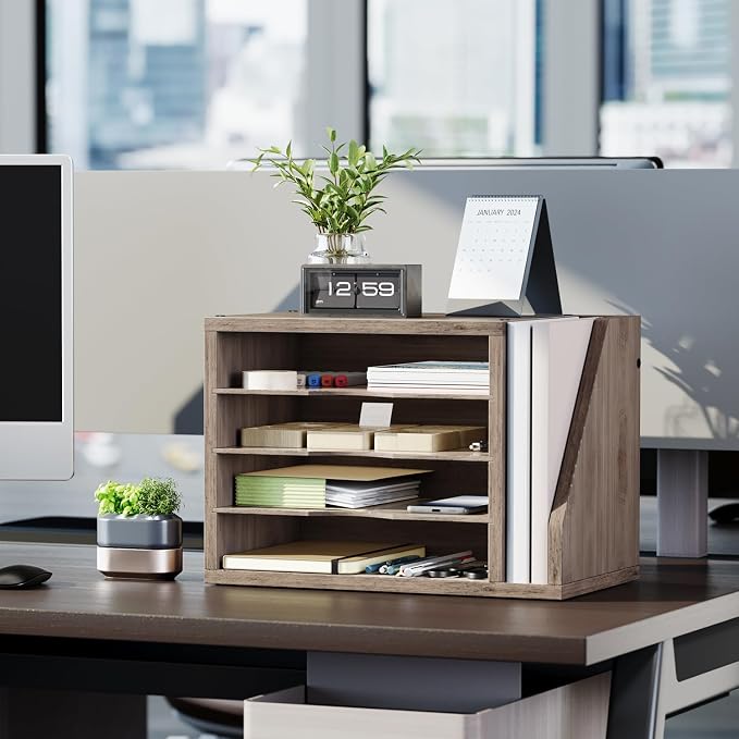 Creso hom Mail Sorter, File Organizer Desktop, Wood Desk Organizer - Image 7