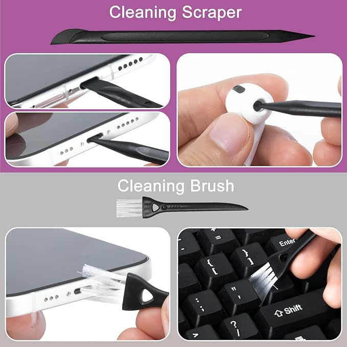 2Pcs Laptop Screen Monitor Cleaner Spray, walrfid Portable Phone Touchscreen and Car Screen Cleaning Kit for Cell Phones, Tablet, PC, Computer, iPhone, iPad, MacBook Pro - Grey and Purple-DeskLoop Office
