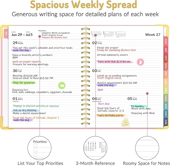 Forvencer Academic Planner 2026-2027, Hardcover Calendar Planner Weekly & - Image 3