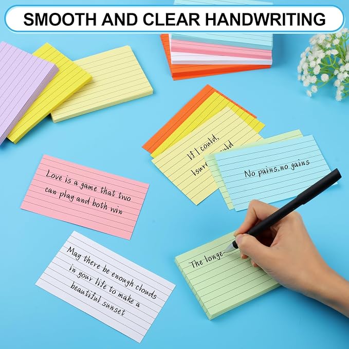 Utron 248 Sheets Colored Index Cards 3x5, Double-Sided Blank Notes Flash Cards - Image 4