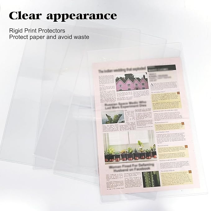 11" x 17" Hard Plastic Sheet Protectors, Menu Rigid Print Protectors, Paper - Image 7