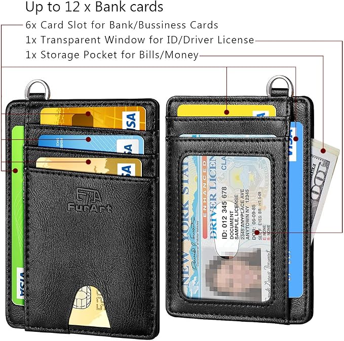FurArt Slim Minimalist Wallet RFID Credit Card Holder - Image 6