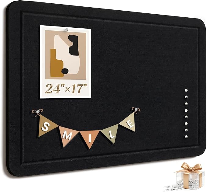 Large Bulletin Board, 24 X 17 Inches Felt Cork Board by Subeauty