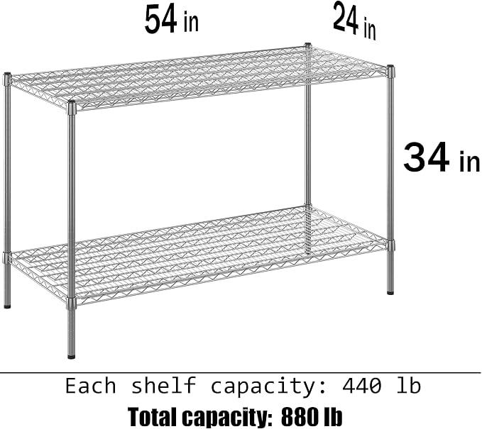 Regal Altair 24" Deep x 54" Wide x 34" Height Wire Shelving Kit | 2-Tier | NSF - Image 3