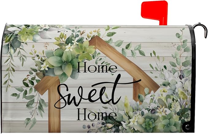 Welcome Spring Leaves Floral Mailbox Covers Magnetic Standard Size Spring by farg
