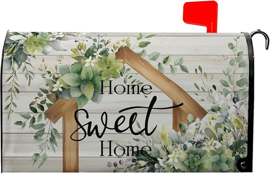 Welcome Spring Leaves Floral Mailbox Covers Magnetic Standard Size Spring by farg