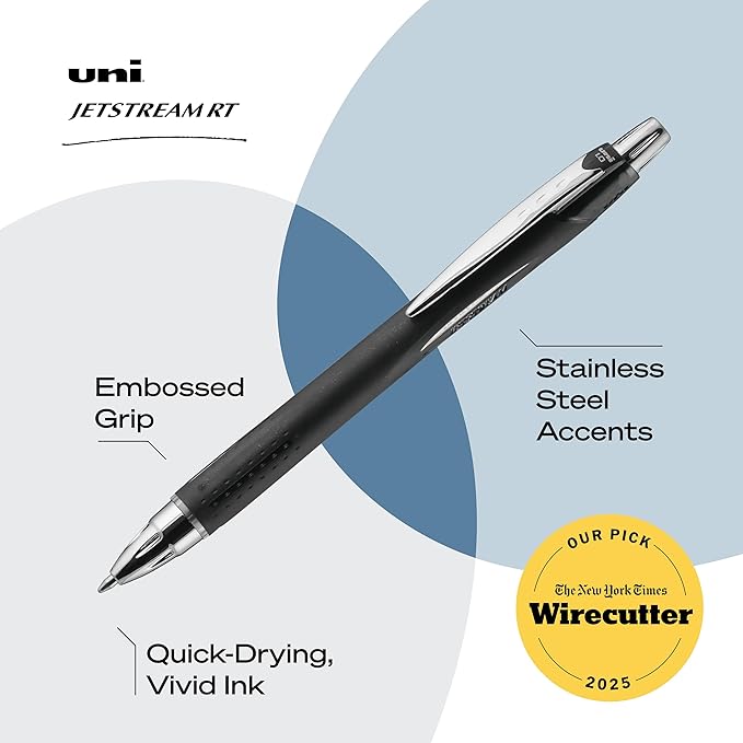Uni-Ball Uniball Jetstream RT, 1.0mm Bold Black, Wirecutter Best Pen, School - Image 3