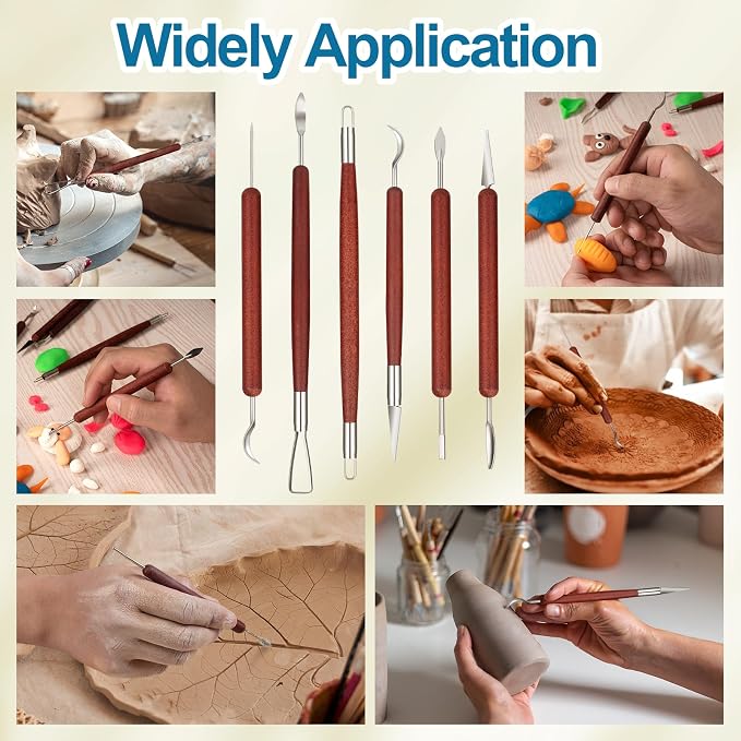 Amrules Clay Tools Kit, Double Head Practical Polymer Tool Set Suitable - Image 7