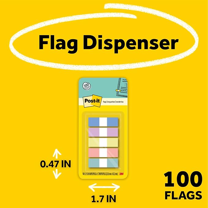 Post-it Flags, 0.47 in. x 1.7 in., One Dispenser - Image 2