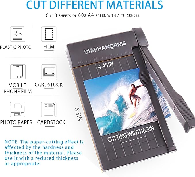 Guillotine Paper Trimmer, Mini Compact Paper Cutter, 1/4-Inch Grid for Precision Cutting, Straight Cuts Up to 3 Sheets, Perfect for Photos,Coupons,Card Making and Small Craft Projects (Grey)-DeskLoop Office