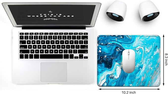 JIKIOU 3 Pack Mouse Pad with Stitched Edge, Portable Size-10.2x8.3in Blue | - Image 2