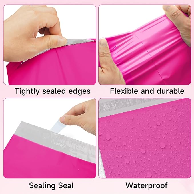 Pink Poly Mailers 12x15.5 Inch, 500 Pack | Self-seal shipping bags - Image 2